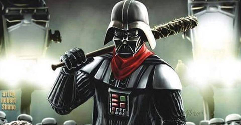Darth Vader Trades His Lightsaber For Lucille In Walking Dead Mashup Art Darth Vader Trades His Lightsaber For Lucille In Walking Dead Mashup Art